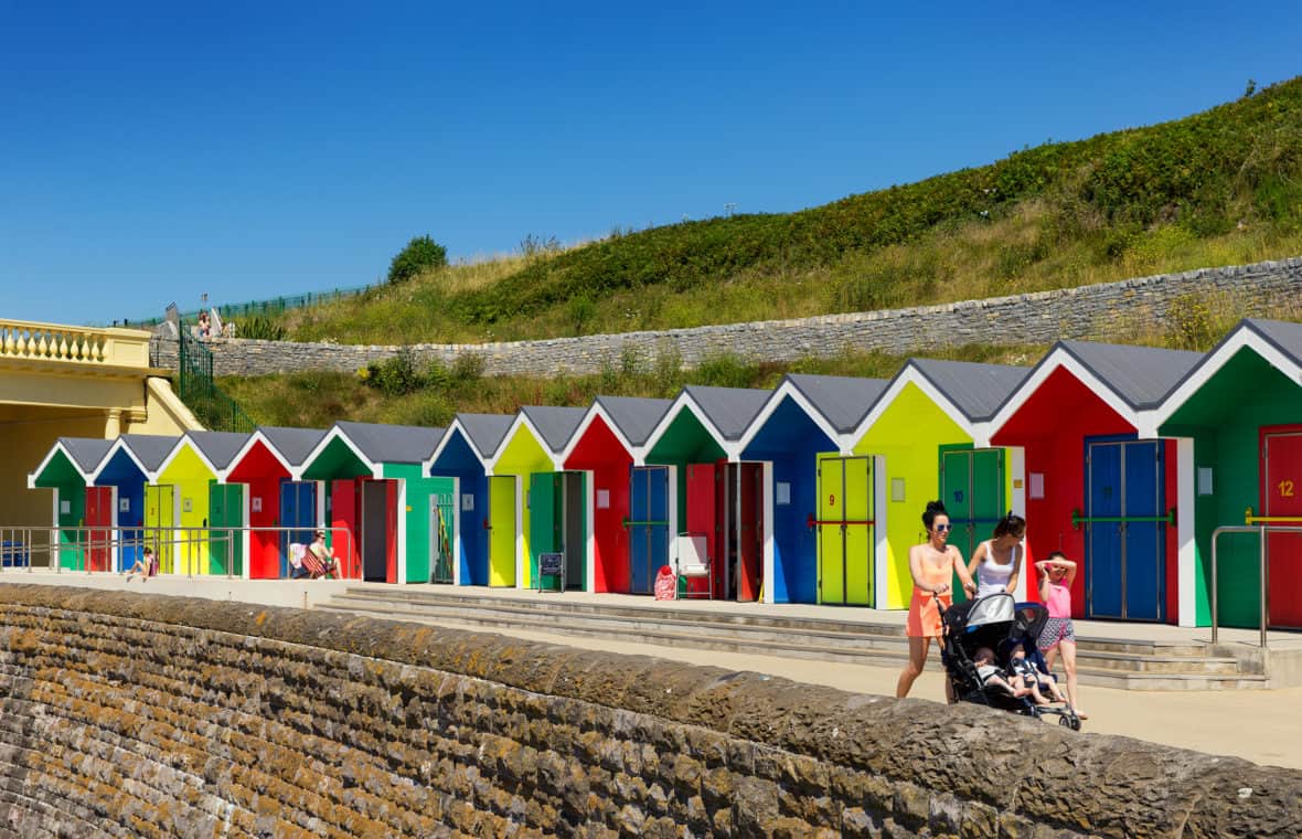 Beach huts on the Eastern Promenade, Barry Island