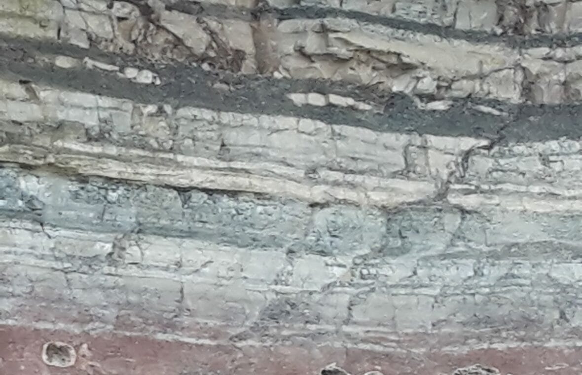 Mercia mudstone group outcrop, Friar's Point, Barry Island